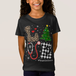 T-Shirt Buffalo de sapin de Noël Plaid Love Patient Care T
