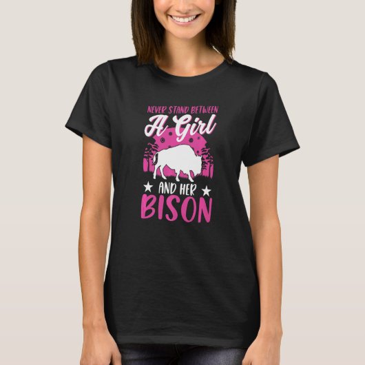 T-shirt Buffalo Girl Bison Water Buffalo (Devant)