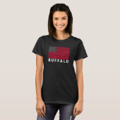 T-shirt Buffalo NY USA Flag Buffalo Red White & Blue Buffa (Devant entier)
