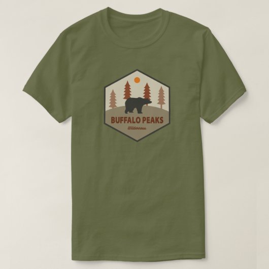 T-shirt Buffalo Peaks Wilderness Colorado Ours (Design devant)