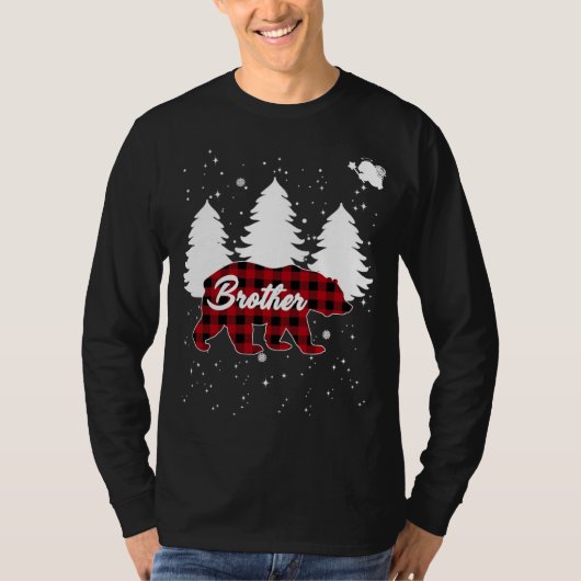 T-shirt Buffalo Plaid Brother Bear Arbre de Noël Pajama F (Devant)