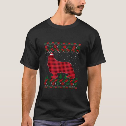 T-shirt Buffalo Plaid Cavalier King Charles Spaniel Chien  (Devant)