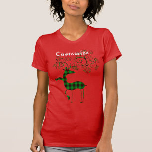 T-shirt Buffalo Plaid Christmas Deer Thunder_Cove