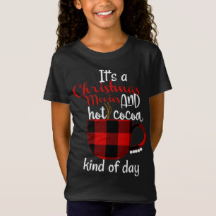 T-Shirt Buffalo Plaid Christmas Movie and Hot Cocoa