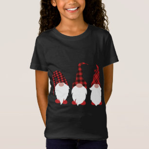 T-Shirt Buffalo Plaid Cute Gnomes Noël