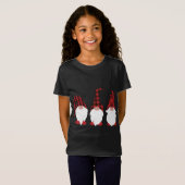 T-Shirt Buffalo Plaid Cute Gnomes Noël (Devant entier)