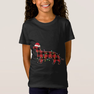 T-Shirt Buffalo Plaid Dachshund Drôle Amusant Chien Merry 