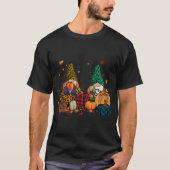T-shirt Buffalo Plaid Design Citrouille Gnomes Tombent Heu (Devant)