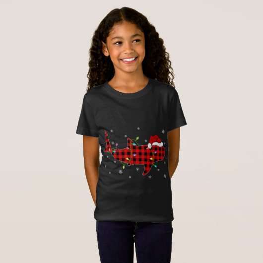 T-Shirt Buffalo Plaid Family Matching Baleine Requin Chris (Devant entier)