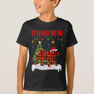T-shirt Buffalo Plaid Family Matching Cousin Bear Christma