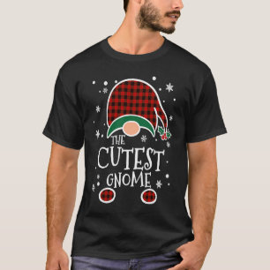 T-shirt Buffalo Plaid Gnome Cutest Christmas Family Match