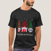 T-shirt Buffalo Plaid Gnome Healthcare Worker Nurse Christ (Devant)