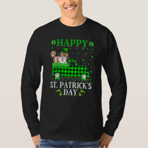 T-shirt Buffalo Plaid Green Truck Shih Tzu Dog St Patrick'