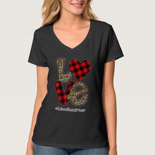 T-shirt Buffalo Plaid Hearts Valentine S Day Pour School B (Devant)
