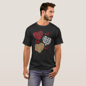 T-shirt Buffalo Plaid Hearts Valentines Day Leopard Cheeta (Devant entier)