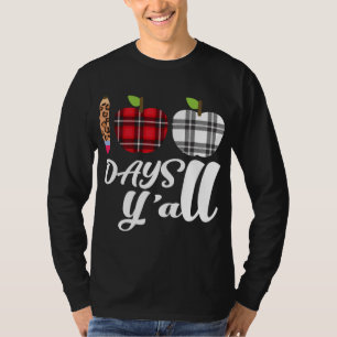 T-shirt Buffalo Plaid Leopard 100 Jours Y'all mignonne100e