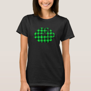 T-shirt Buffalo Plaid Lips Lucky Shamrock C St Patrick's D