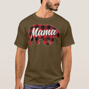 T-shirt Buffalo Plaid Mama Bear Fête des mères