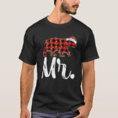 T-shirt Buffalo Plaid Matching Family Christmas Mr. Bear P (Devant)