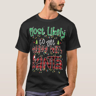 T-shirt Buffalo Plaid Noël Les Plus Susceptibles D'Être Sa