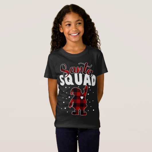 T-Shirt Buffalo Plaid Père Noël Squad Famille de Noël Matc (Devant entier)