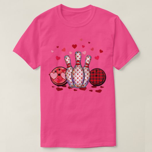 T-shirt Buffalo Plaid Red Bowling Gnome Christmas Valentin (Design devant)