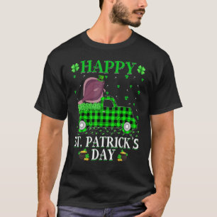 T-shirt Buffalo Plaid Vert Camion Flounder Poisson St Patr