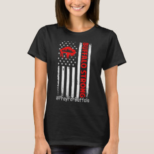 T-shirt Buffalo Prière Forte Pour Le Drapeau Américain Buf