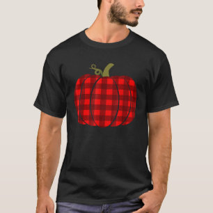 T-shirt Buffalo Red Citrouille Plaid Motif Halloween Costu