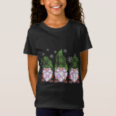 T-Shirt Buffalo Trois Gnomes Plaid Green Christmas (Devant)