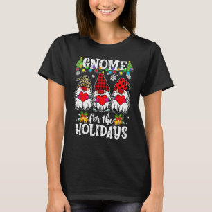 T-shirt Buffalo Trois Gnomes Plaid Red Christmas Lights Me