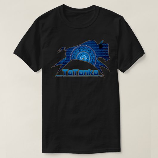 T-shirt Buffle amérindien Tatanka Blue (Design devant)