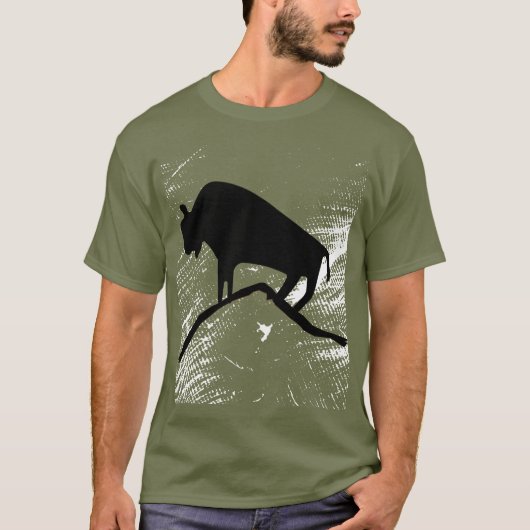 T-shirt Buffle animal de la grotte antique (Devant)