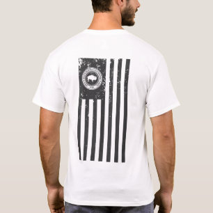 T-shirt Buffle blanc en plein air Chemise à drapeau améric