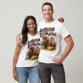 T-shirt Buffle de bison américain avec drapeau américain (Unisexe)