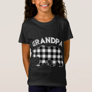 T-Shirt Buffle noir et blanc Plaid Grand-père Ours Noël