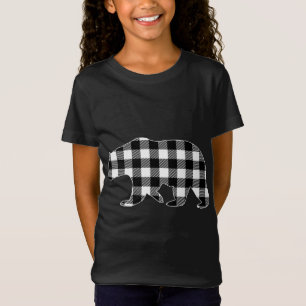 T-Shirt Buffle noir et blanc Plaid Ours Pajam Noël