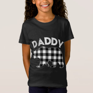 T-Shirt Buffle noir et blanc Plaid papa Ours Noël