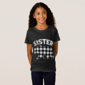 T-Shirt Buffle Noir Et Blanc Plaid Soeur Ours Christma (Devant entier)