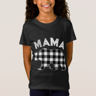 T-Shirt Buffle noir et blanc Plantée Mama Ours Noël