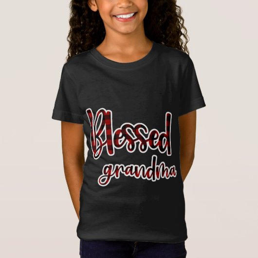 T-Shirt Buffle Rouge Et Noir Plaid Grandma Matchi Béni (Devant)
