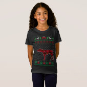 T-Shirt Buffle rouge Pâté GSP amusant laide de Noël moche (Devant entier)