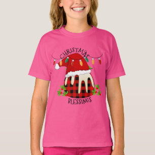 T-shirt Buffle rouge Père Noël Pudding de Noël Unisex