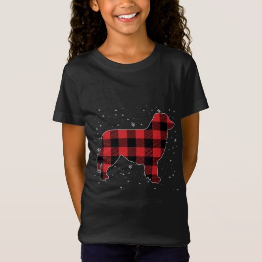 T-Shirt Buffle rouge Plaid Australian Shepherd Noël Pa (Devant)