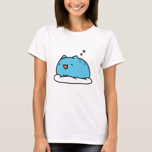 T-shirt BugCat Capoo cat, Kawaii Comic Cat Sleeping (Devant)