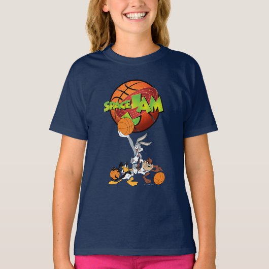 T-shirt BUGS BUNNY™, DAFFY DUCK™, & TAZ™ Logo SPACE JAM™ (Devant)