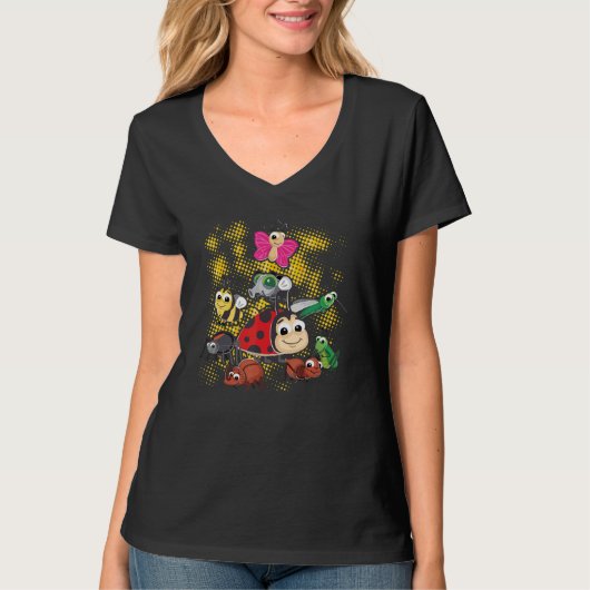 T-shirt Bugs Patterned Insect bug catcher (Devant)