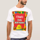 T-shirt Building Blocks Parent Birthday Fun Matching Party (Devant)