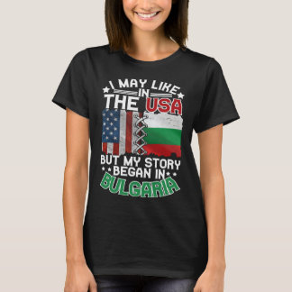 T-shirt Bulgaria American Flag USA Bulgarian Roots