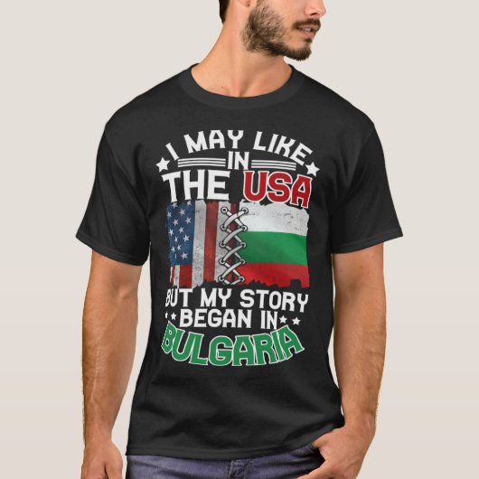 T-shirt Bulgaria American Flag USA Bulgarian Roots (Devant)